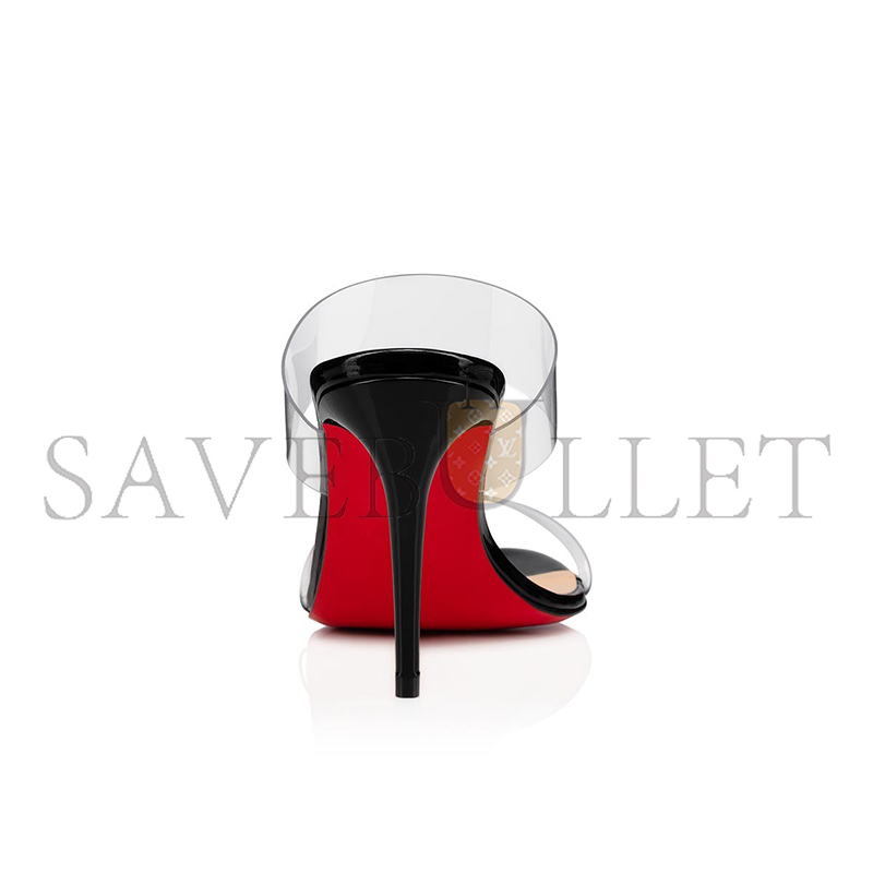 CHRISTIAN LOUBOUTIN JUST NOTHING 85 MM SANDALS-PVC AND PATENT CALF-BLACK-WOMEN 3190081BK01