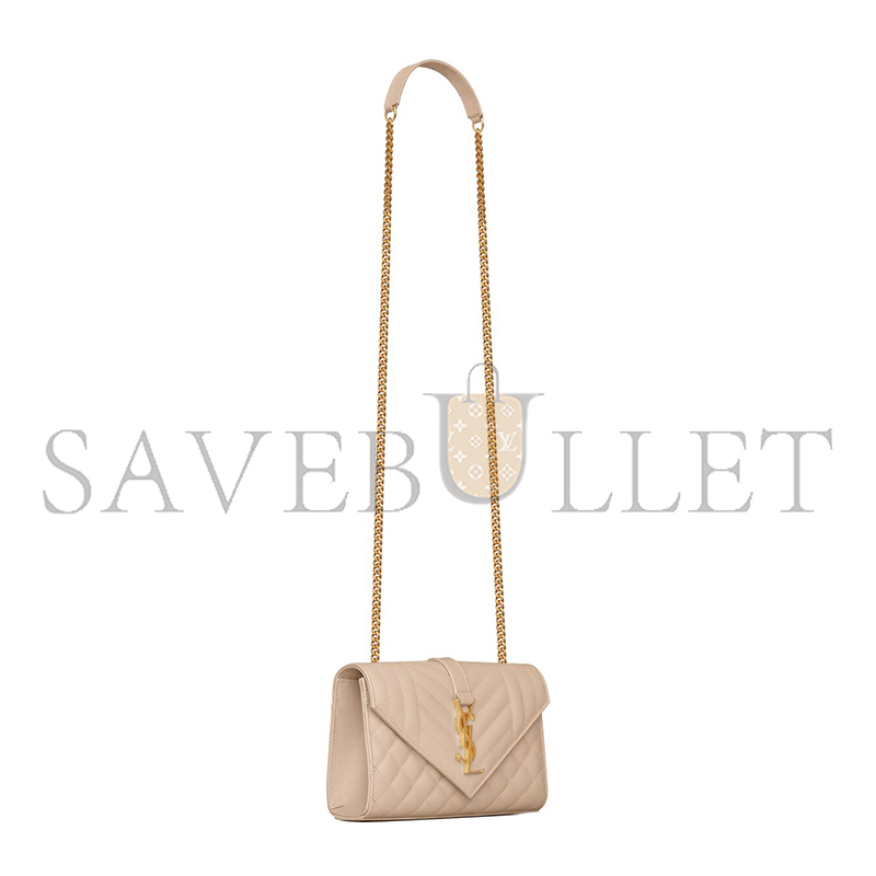 YSL ENVELOPE SMALL IN QUILTED GRAIN DE POUDRE EMBOSSED LEATHER 600195BOW912721 (21*13*6cm)